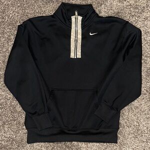 Nike Women’s Black Quarter-Zip Pullover with White Logo